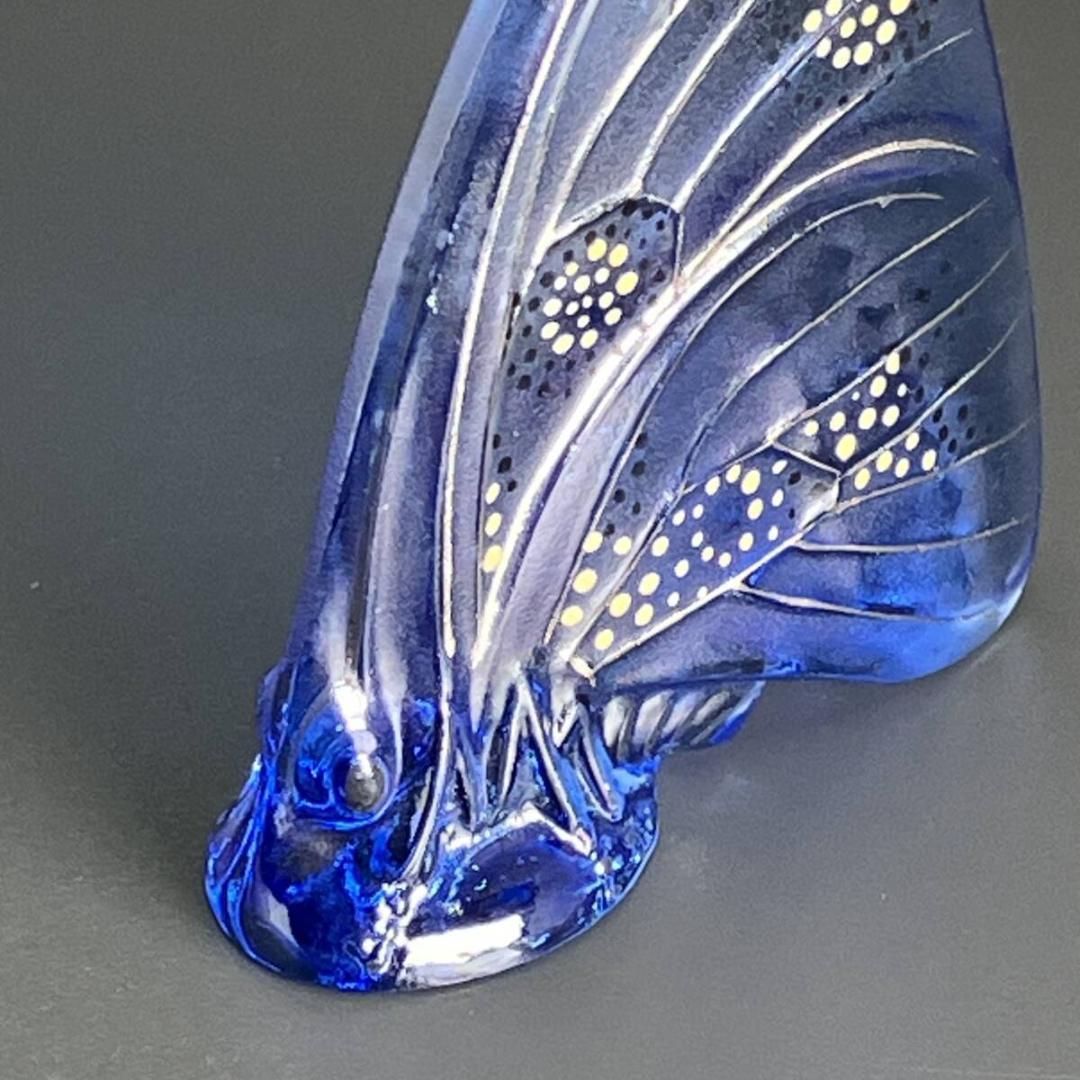 ラリック パピヨン ( 蝶 ) lalique papillonペーパーウェイト ブルー