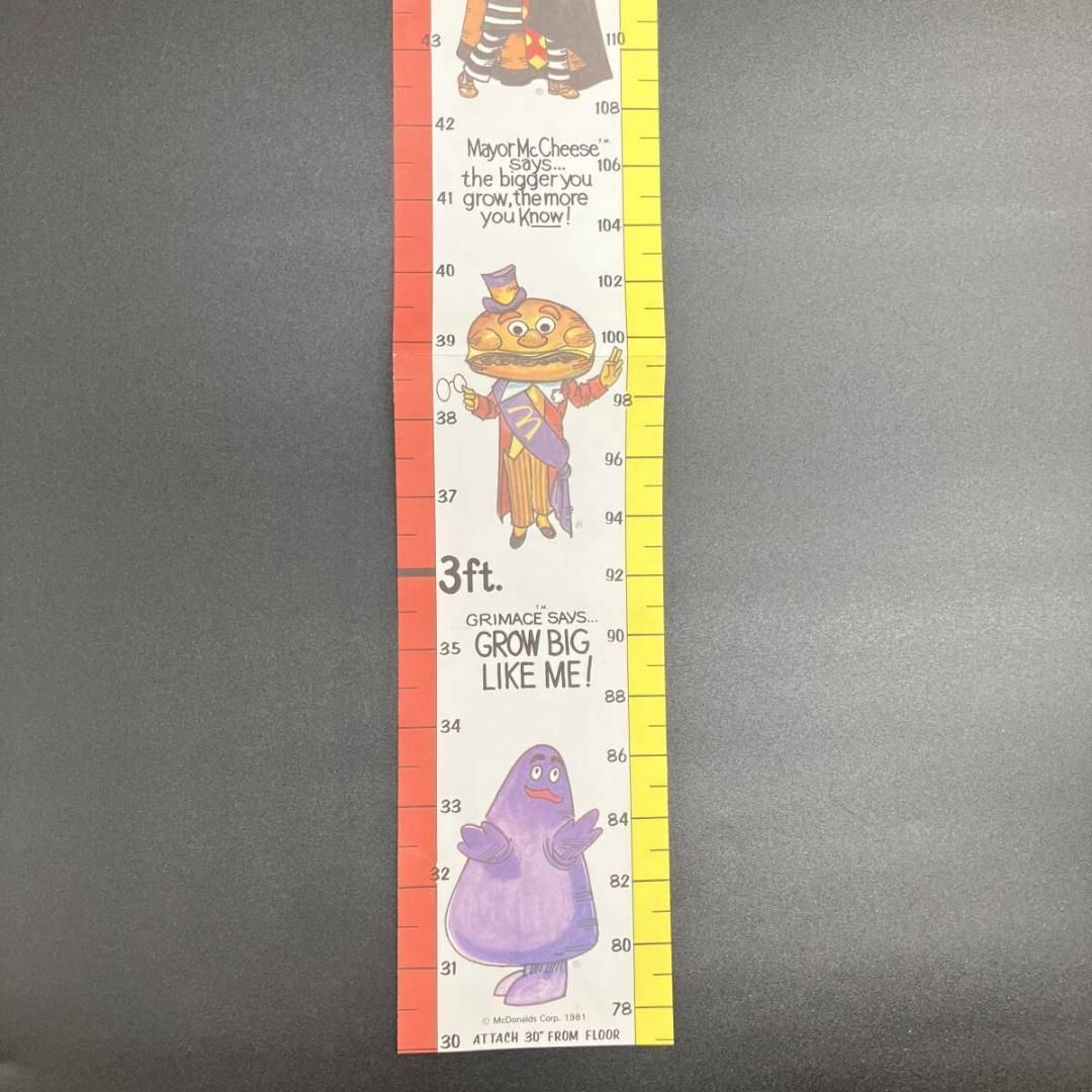 マクドナルド 1981 ロナルド 身長計 ポスター 看板 サイン McDonald's