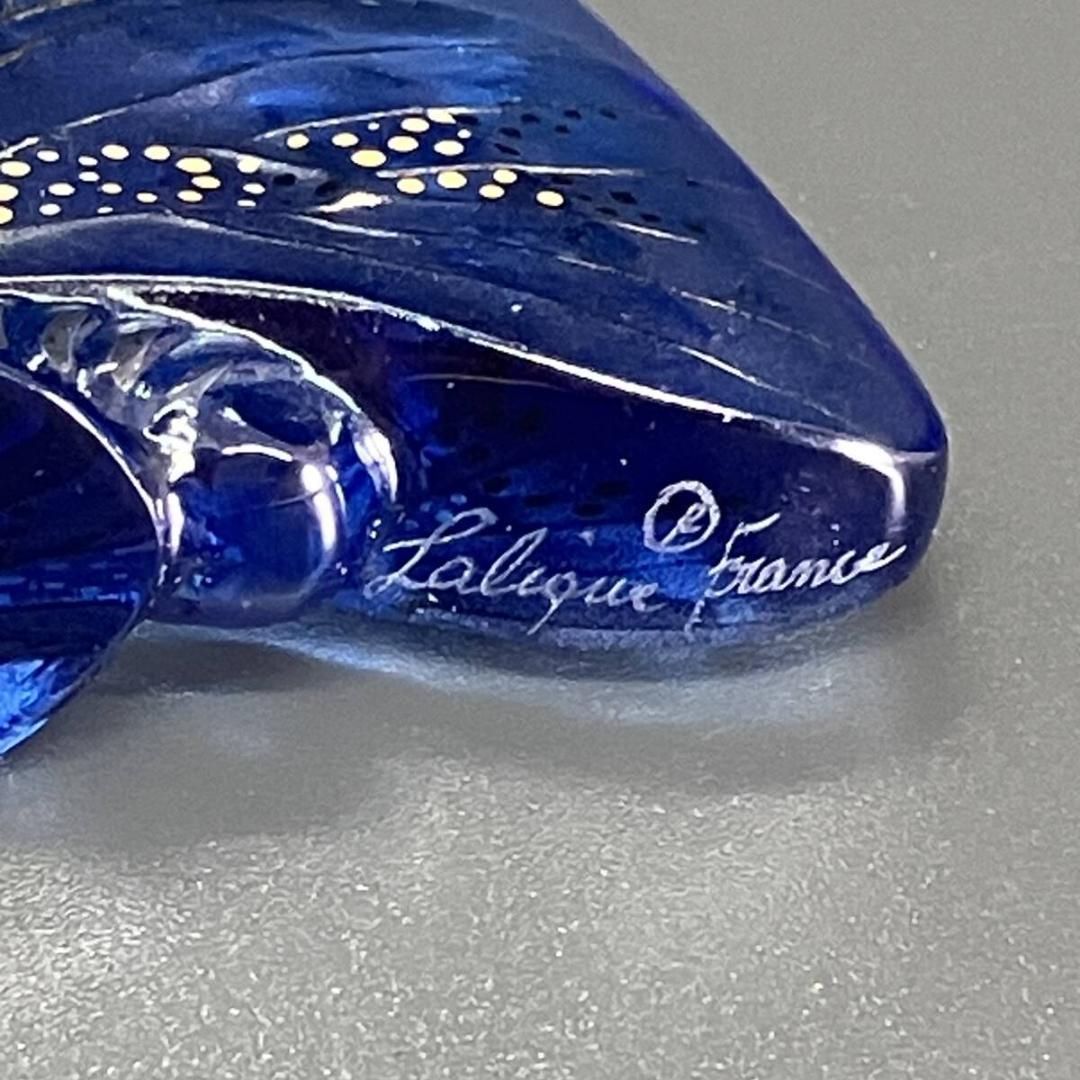 ラリック パピヨン ( 蝶 ) lalique papillonペーパーウェイト ブルー