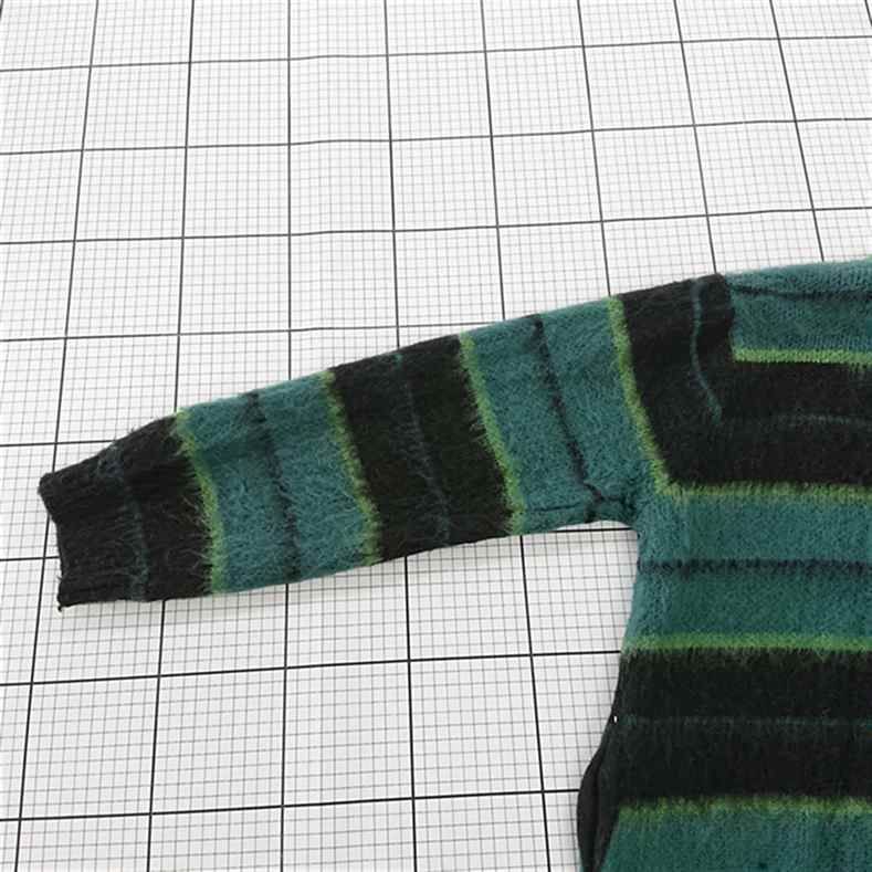 ◇ ⊇ クーキン KOOKY'N モヘア混ボーダーカーディガン グリーン系