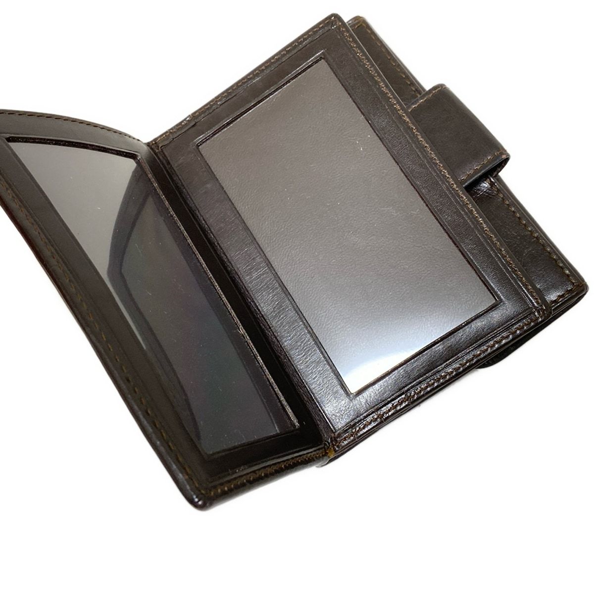 LOEWE(ロエベ) Wホック財布 アナグラム柄 黒×ダークブラウン レザー