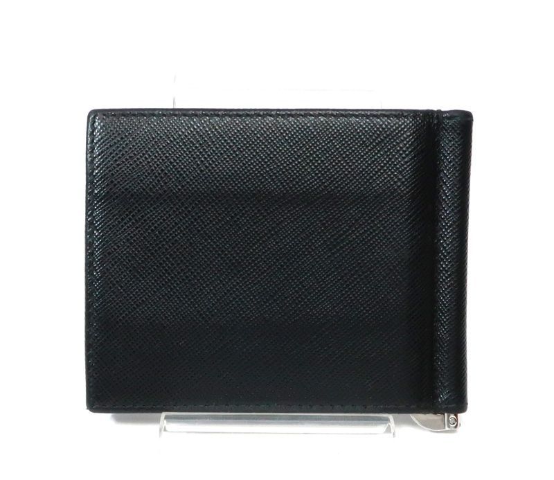 プラダ マネークリップ付きサフィアーノ トライアングル 札入れ財布 二
