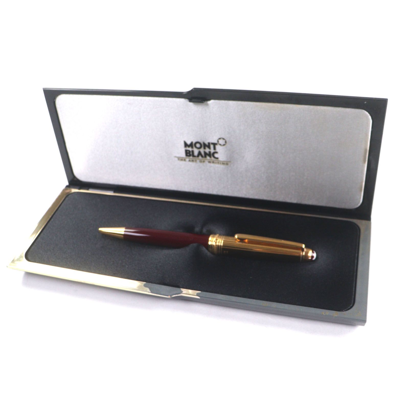 モンブラン マイスターシュテュック クラシック ソリテール ドゥエ バーメイル キャップ925 ホワイトスター ツイスト式 ボールペン ゴールド ボルドー ケース付き ドイツ製 総重量32 97 g メンズ 筆記 済み