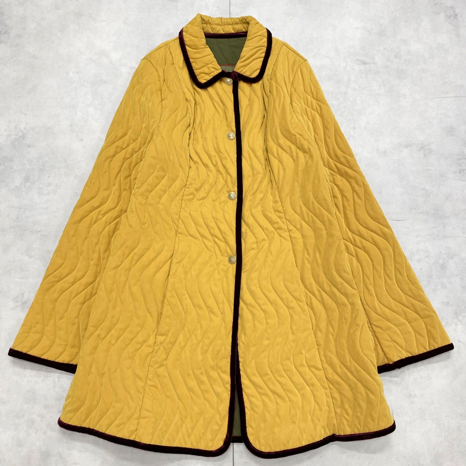 【新品未使用】ETRO エトロ コート タグ付き イエロー 44 ETRO エトロ コート キルティング パイピング ポリエステル イエロー