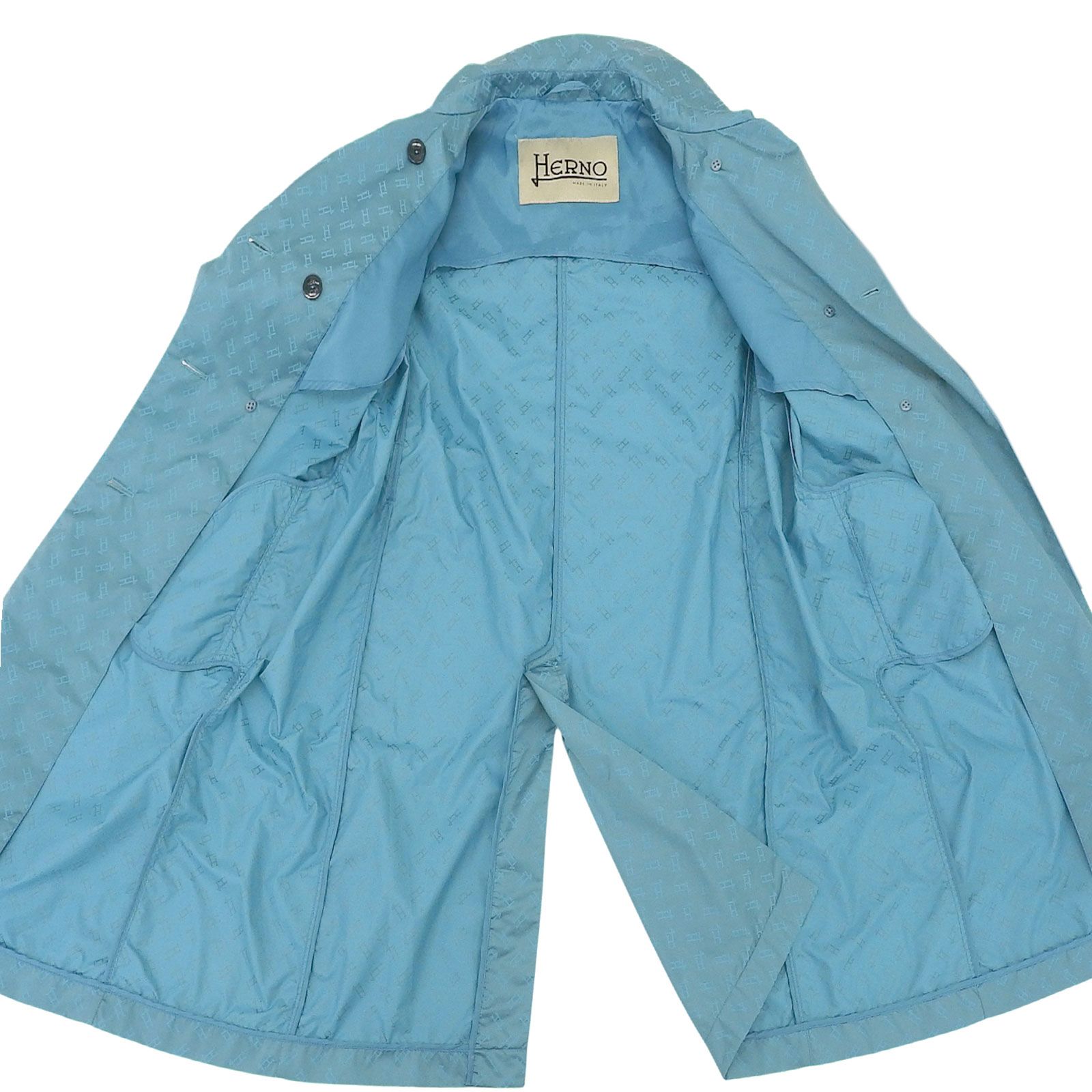 極美品△Herno ヘルノ IM0121D HLモノグラム ロゴボタン ベルト付