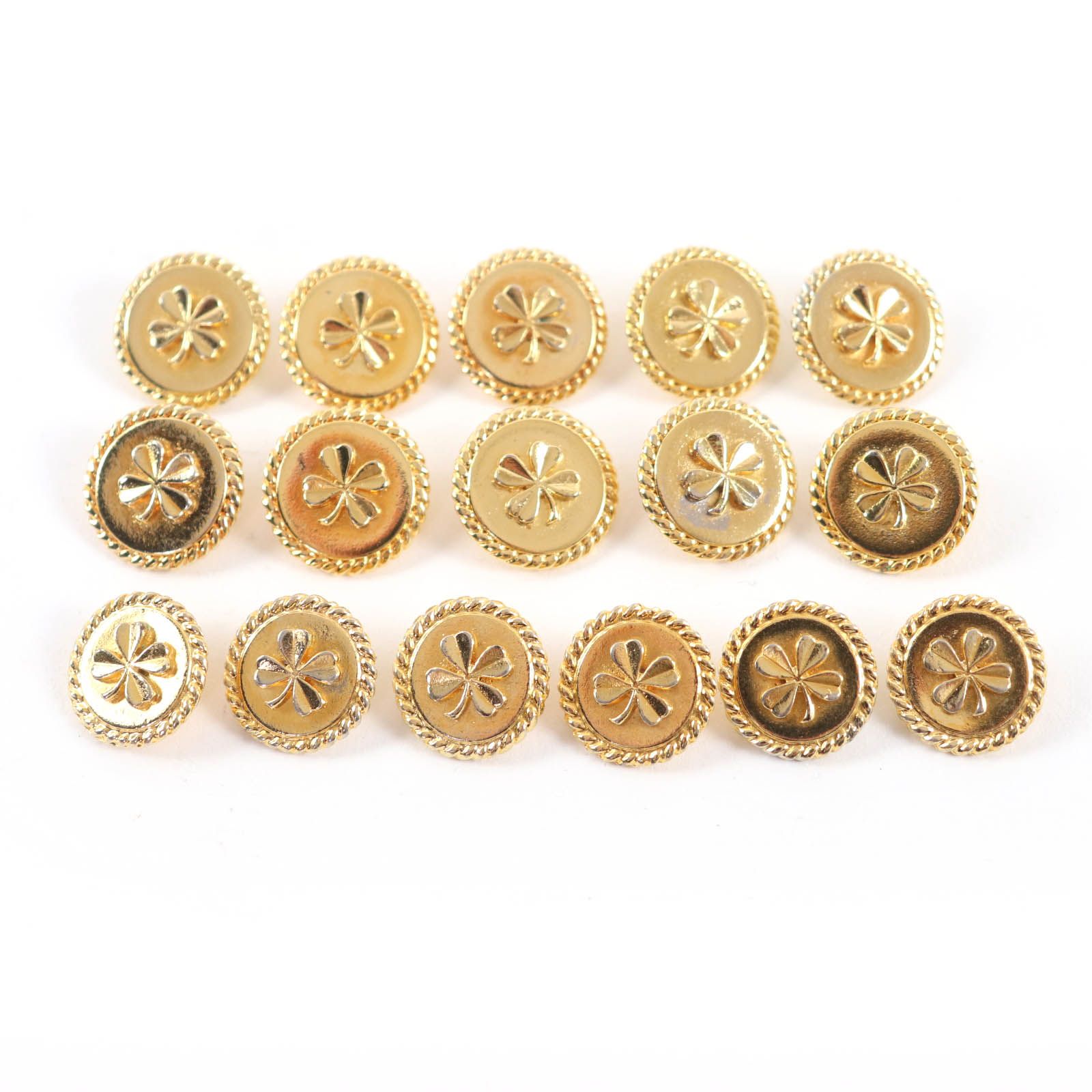 CHANEL ヴィンテージ ボタン ゴールド クローバー 美品☆CHANEL シャネル ヴィンテージ クローバーボタン 大10個＋小6個