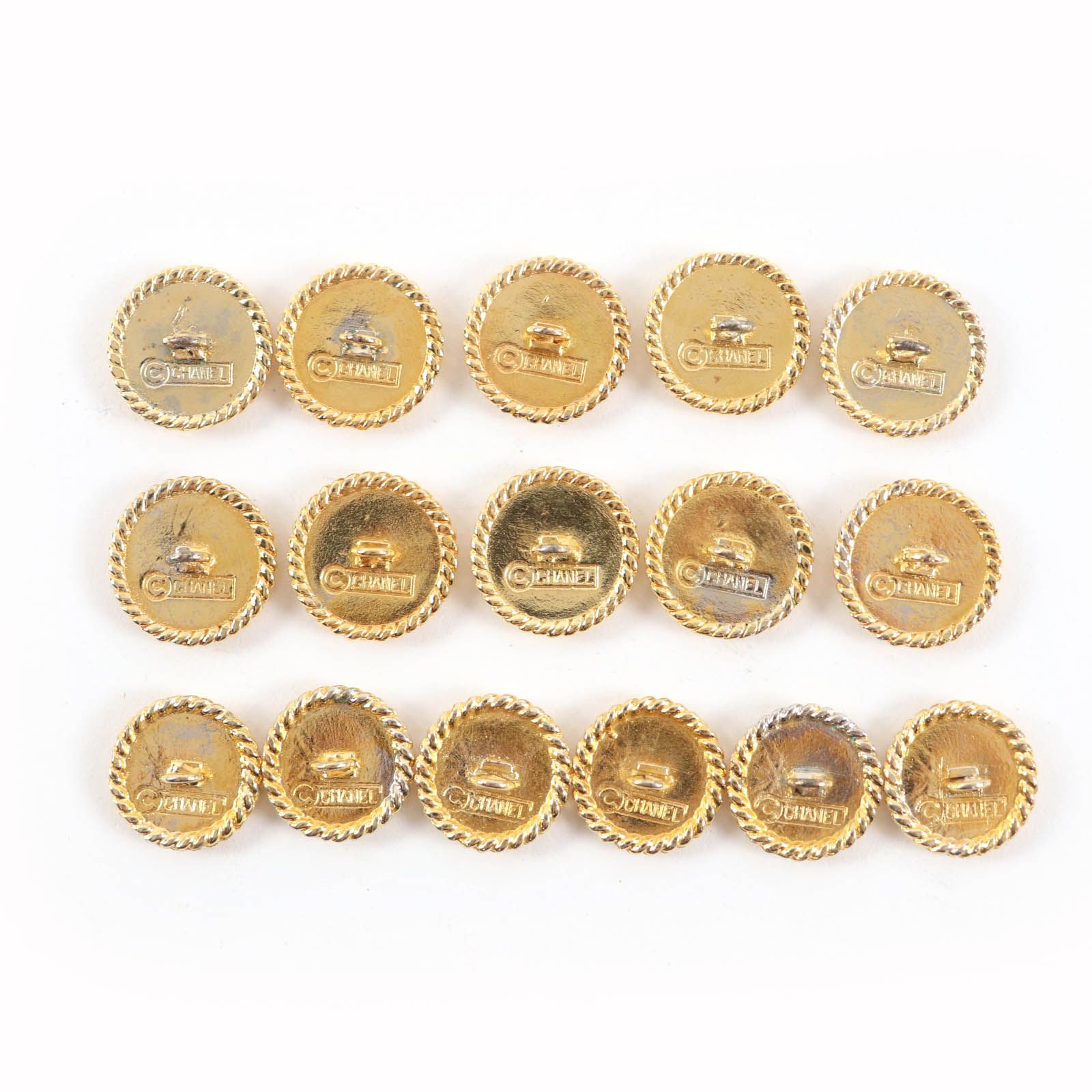 CHANEL ヴィンテージ ボタン ゴールド クローバー 美品☆CHANEL シャネル ヴィンテージ クローバーボタン 大10個＋小6個