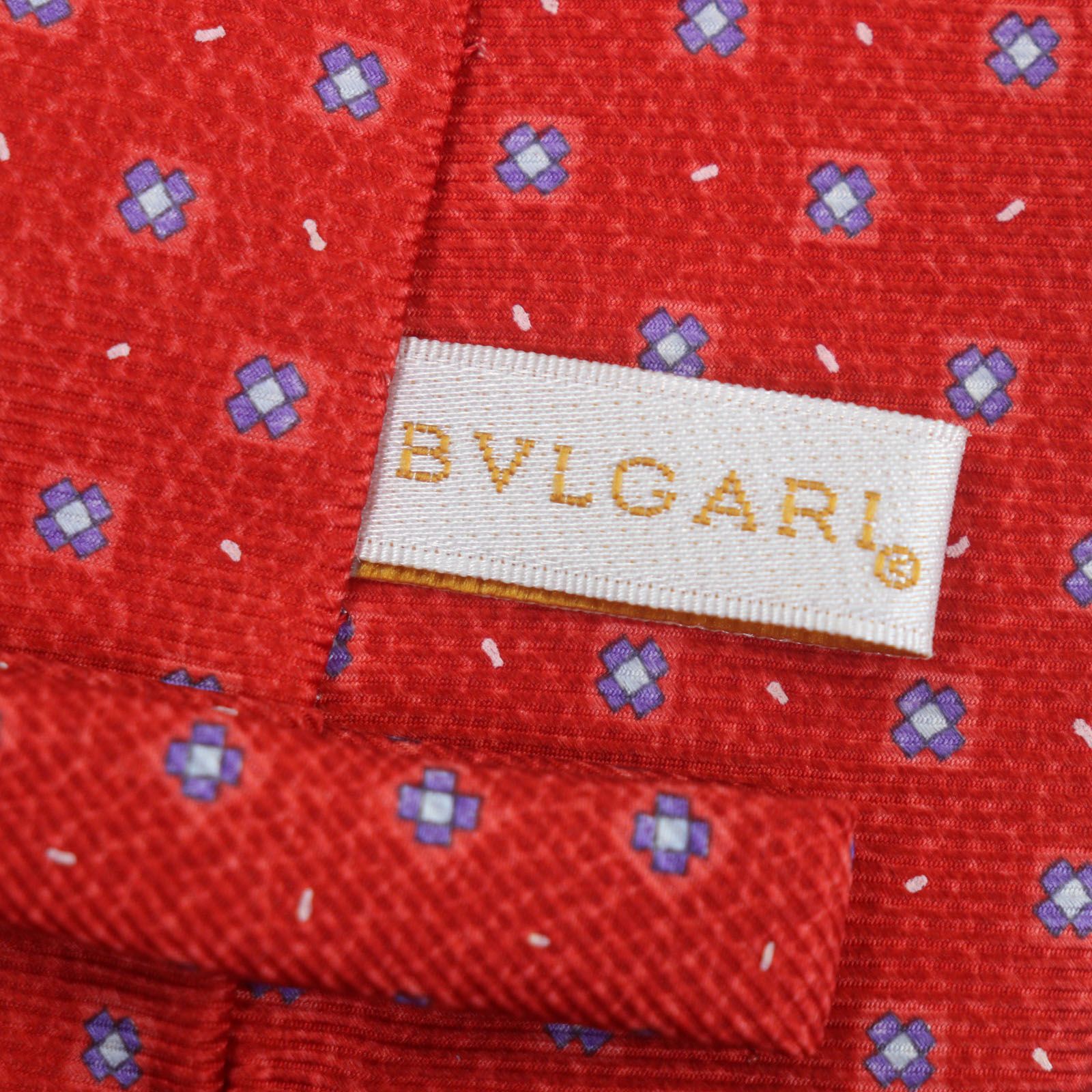 未使用品▽BVLGARI ブルガリ シルク100% フラワー 花柄 総柄 ネクタイ