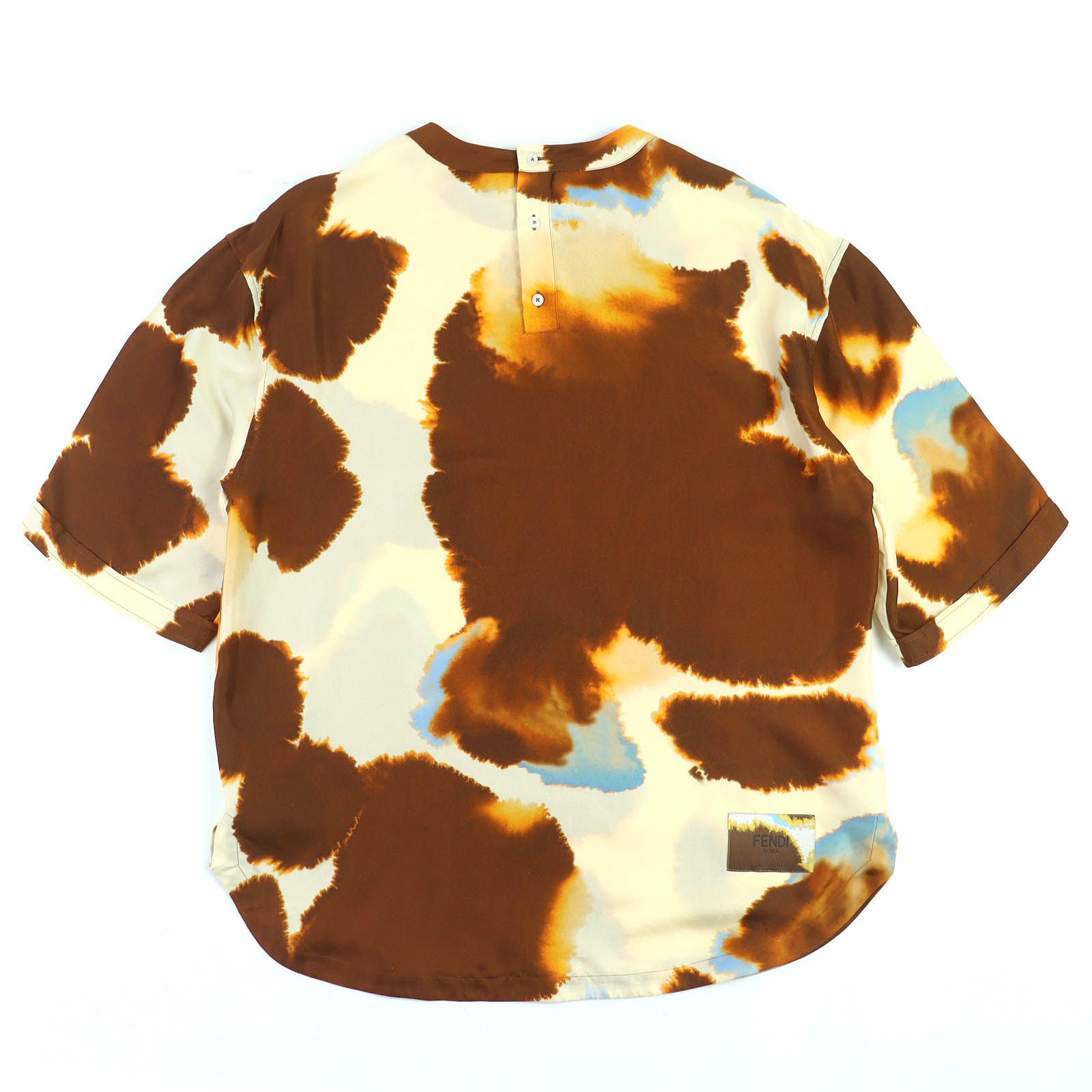 極美品△FENDI フェンディ 2022SS FY1200 シルク100％ ロゴワッペン 総