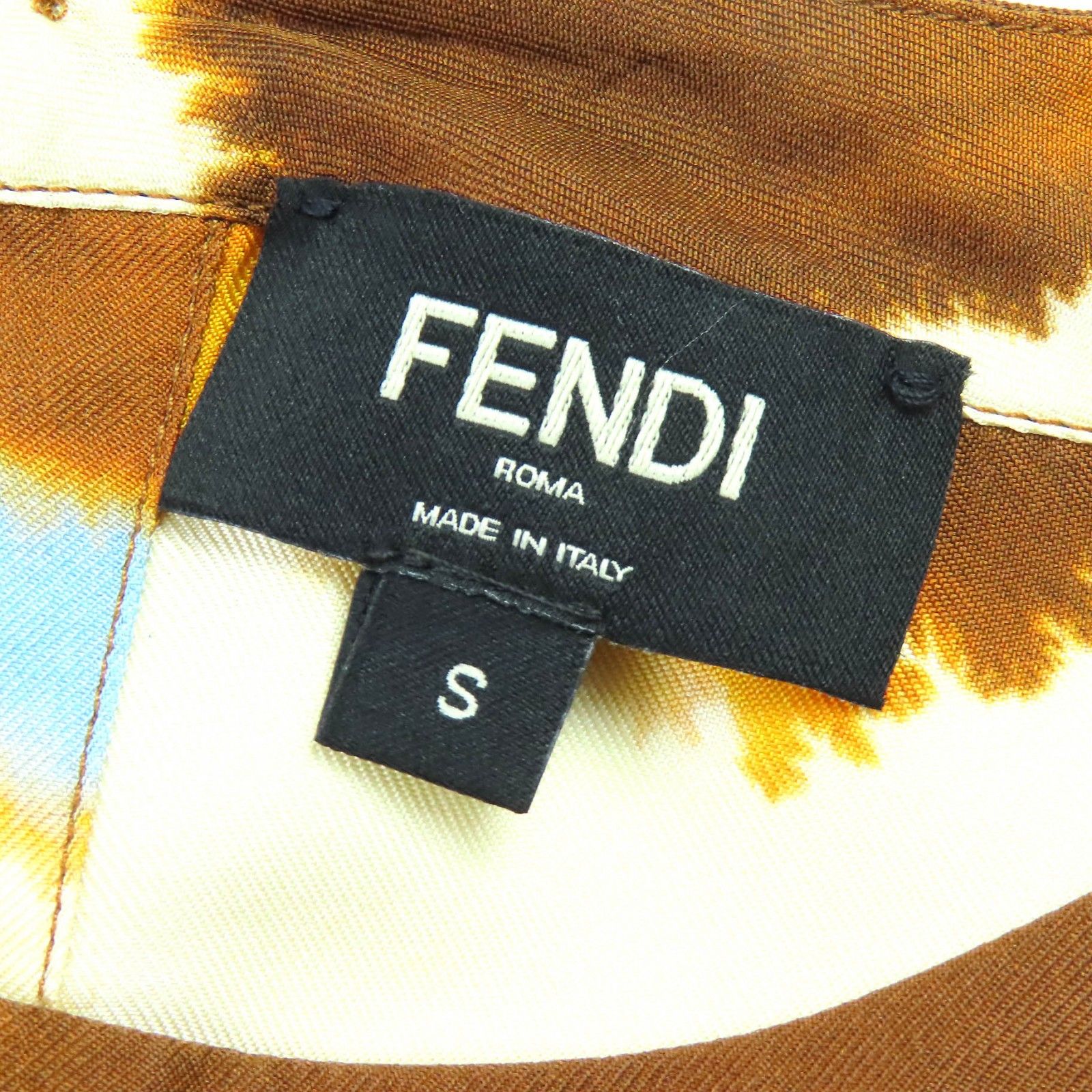 極美品△FENDI フェンディ 2022SS FY1200 シルク100％ ロゴワッペン 総