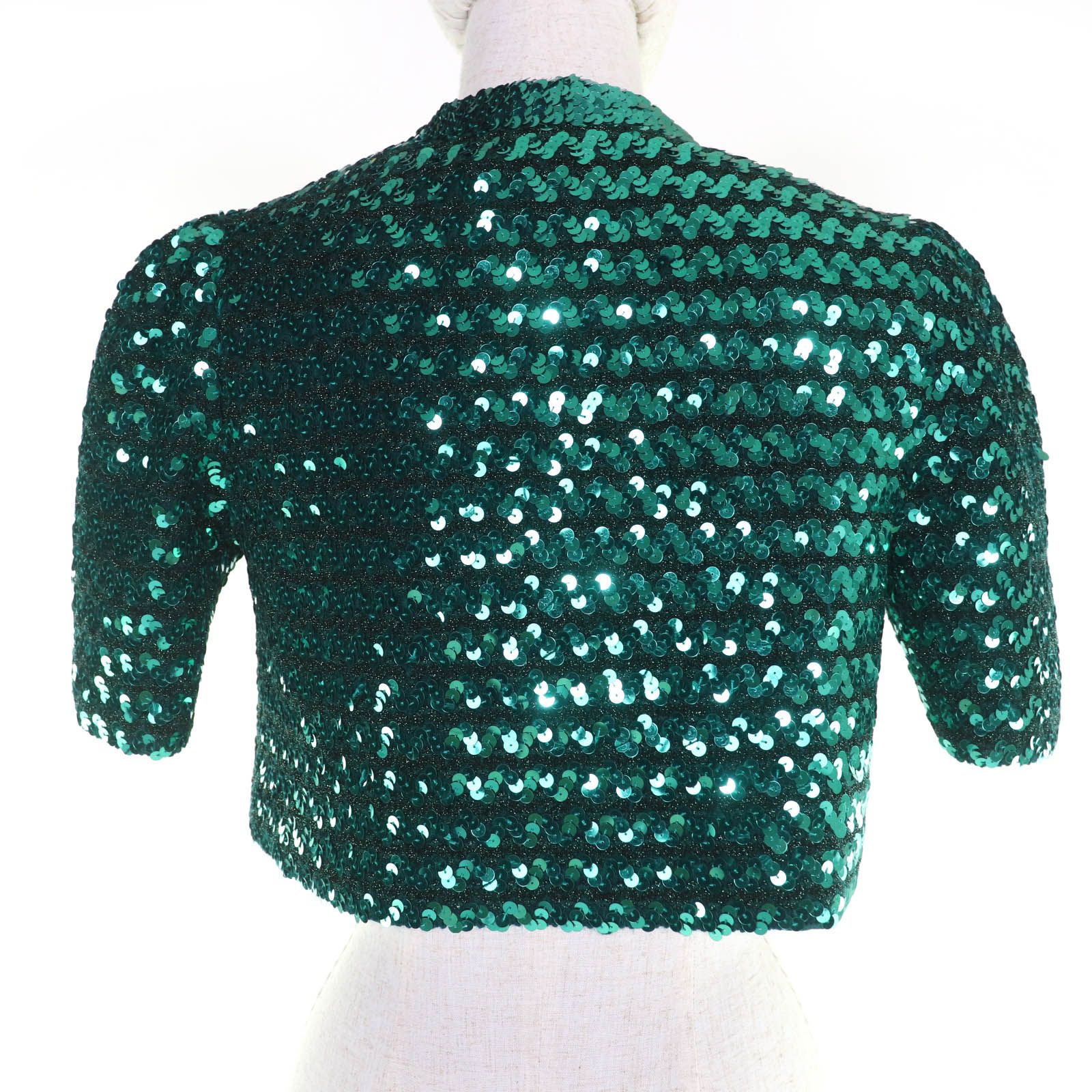 未使用品☆GUCCI グッチ 653449 スパンコール装飾 半袖 ボレロ