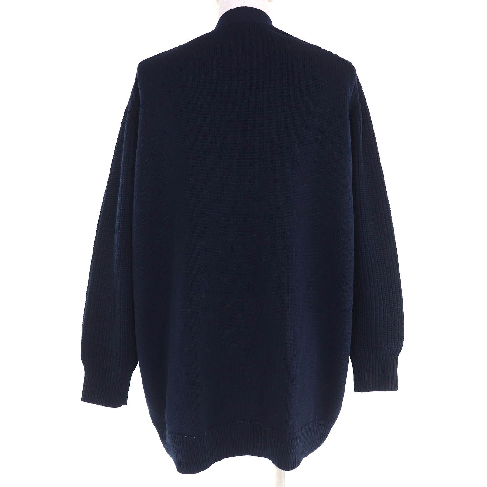 美品△HERMES エルメス カシミヤ コットン クルードセルボタン Vネック