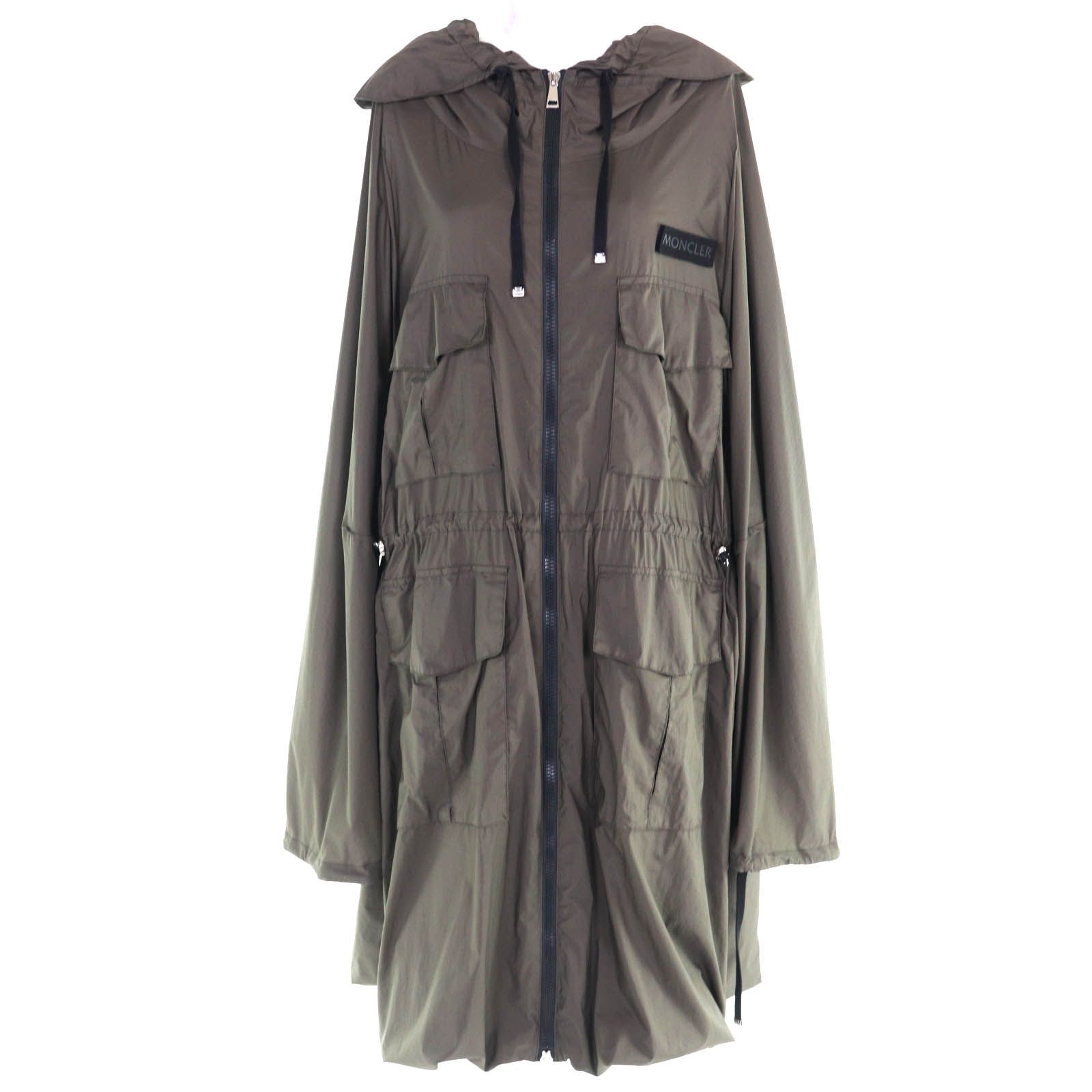 極美品◇MONCLER モンクレール NEWDELHI GIUBBOTTO ロゴワッペン フーデッド ナイロンコート モッズコート カーキ 0 正規品 レディース 極美品◇MONCLER モンクレール NEWDELHI GIUBBOTTO ロゴワッペン付