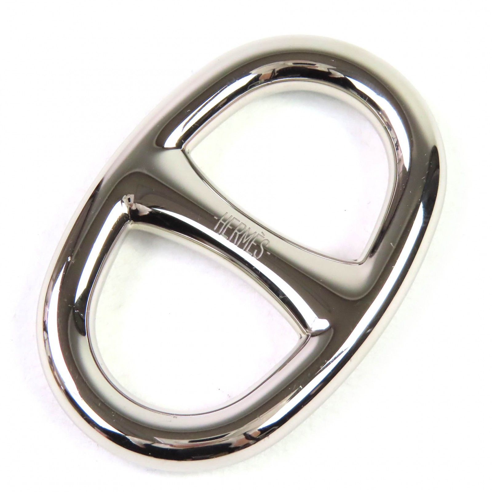 ちょこまる。☆極美品☆エルメスシェーヌダンクルスカーフリング最終値下げ箱付 極美品△HERMES エルメス シェーヌダンクル ロゴ刻印 スカーフリング