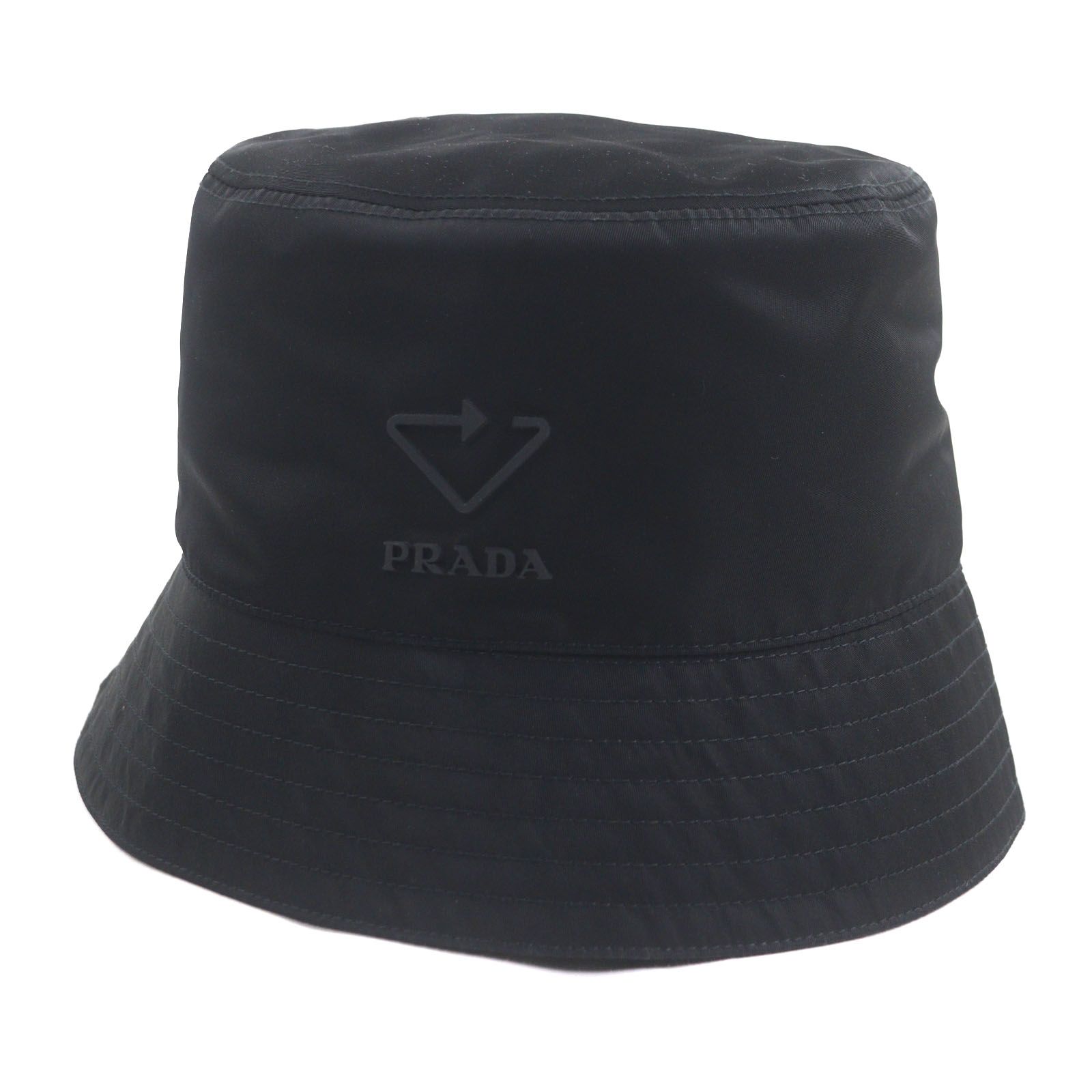 極美品▽PRADA プラダ 20SS 2HC137 Re-Nylon リナイロン ロゴ付き 帽子