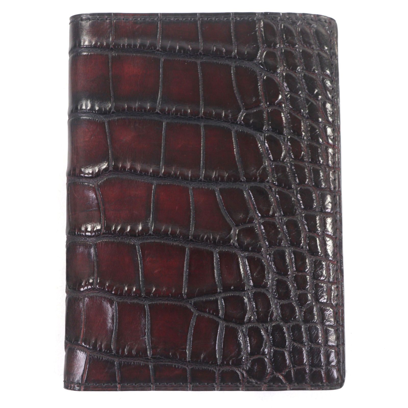 Berluti ベルルッティ クロコダイル レザー カードケース パスケース 名刺入れ パスポートケース ダークブラウン 箱 保存袋付き イタリア製 メンズ
