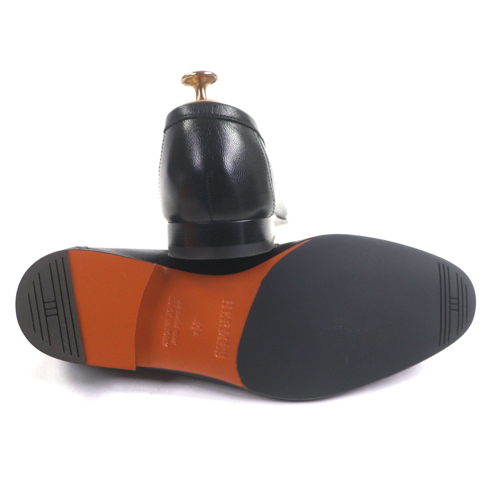 未使用品▽HERMES エルメス シルバー金具 パリ Hバックル モカシン U