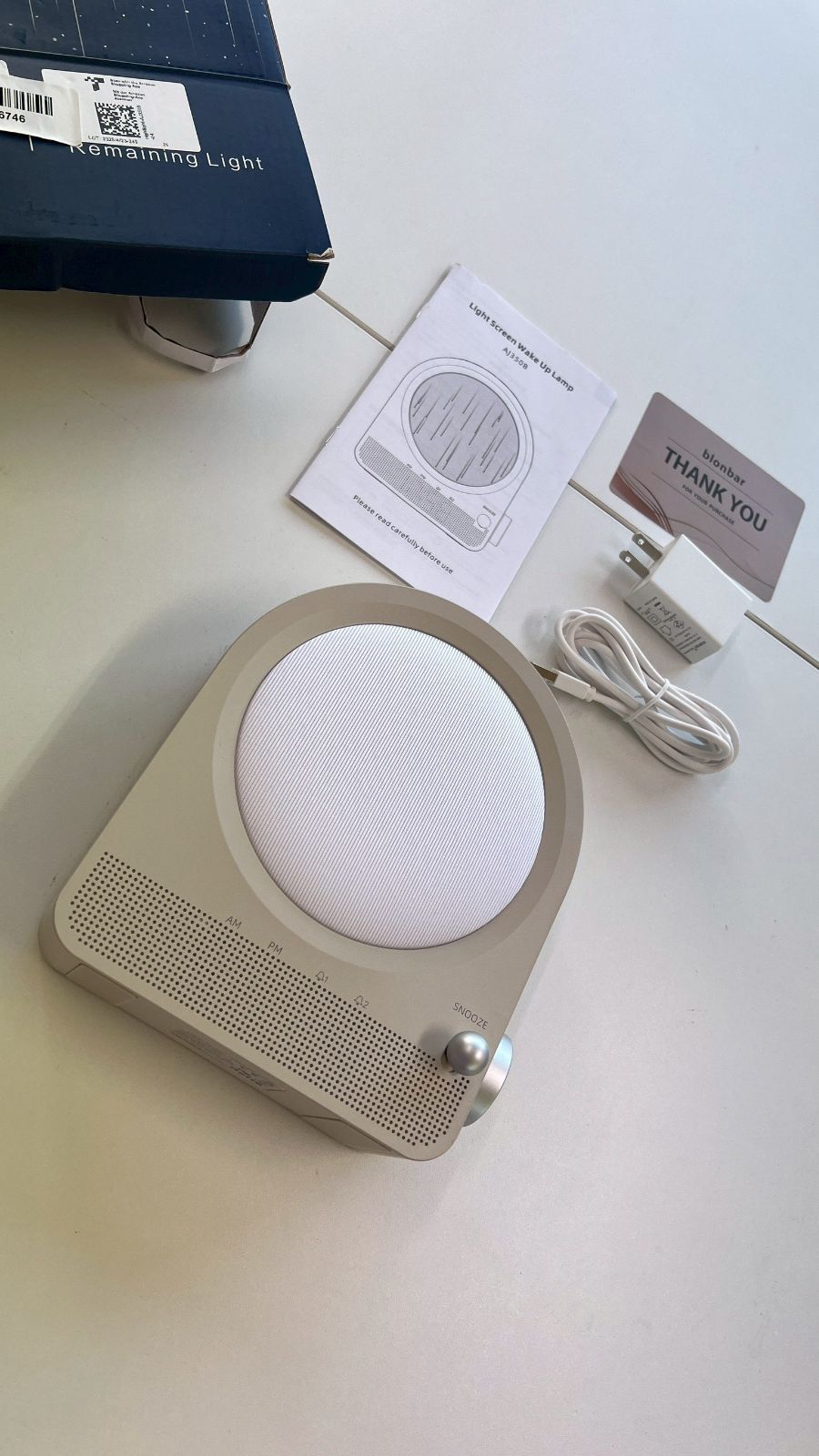 Blonbar目覚まし時計、ウェイクアップランプ10種類のホワイトノイズ