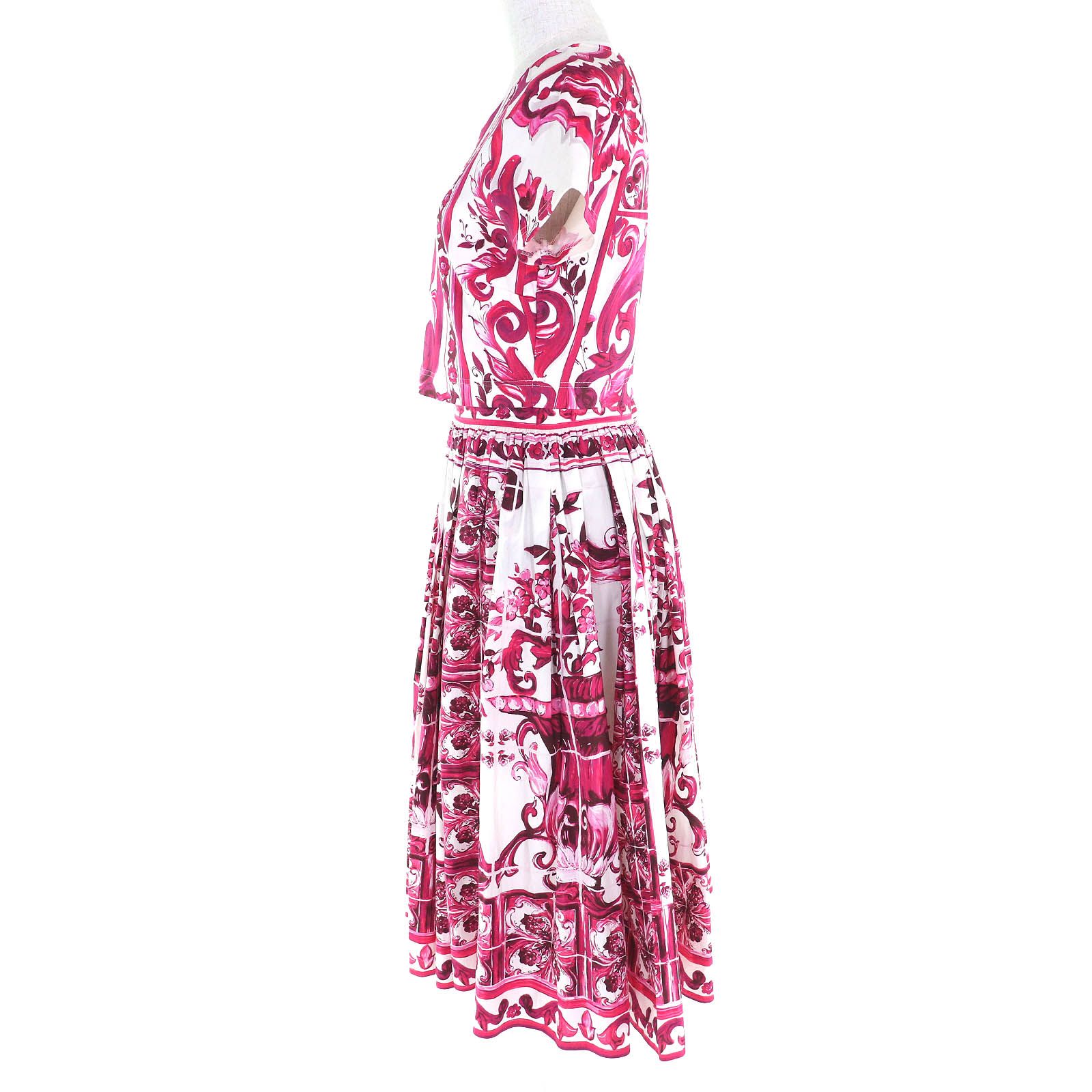 美品△DOLCE&GABBANA ドルチェ＆ガッバーナ マヨリカ コットン100％ 黒