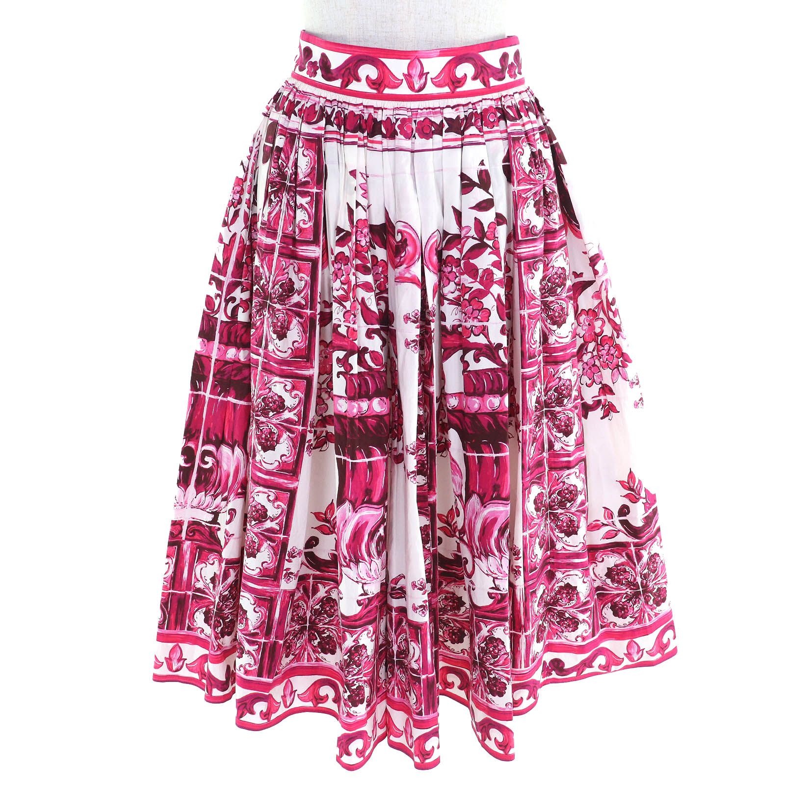 美品△DOLCE&GABBANA ドルチェ＆ガッバーナ マヨリカ コットン100％ 黒