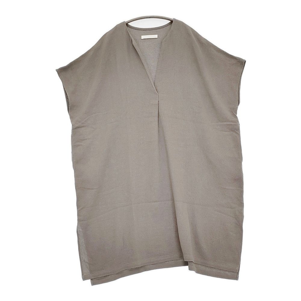 evam eva linen cotton poncho リネンコットンポンチョ 定価30800円 チュニック ワンピース 25 AW グレー レディース エヴァムエヴァ 5-1118 M