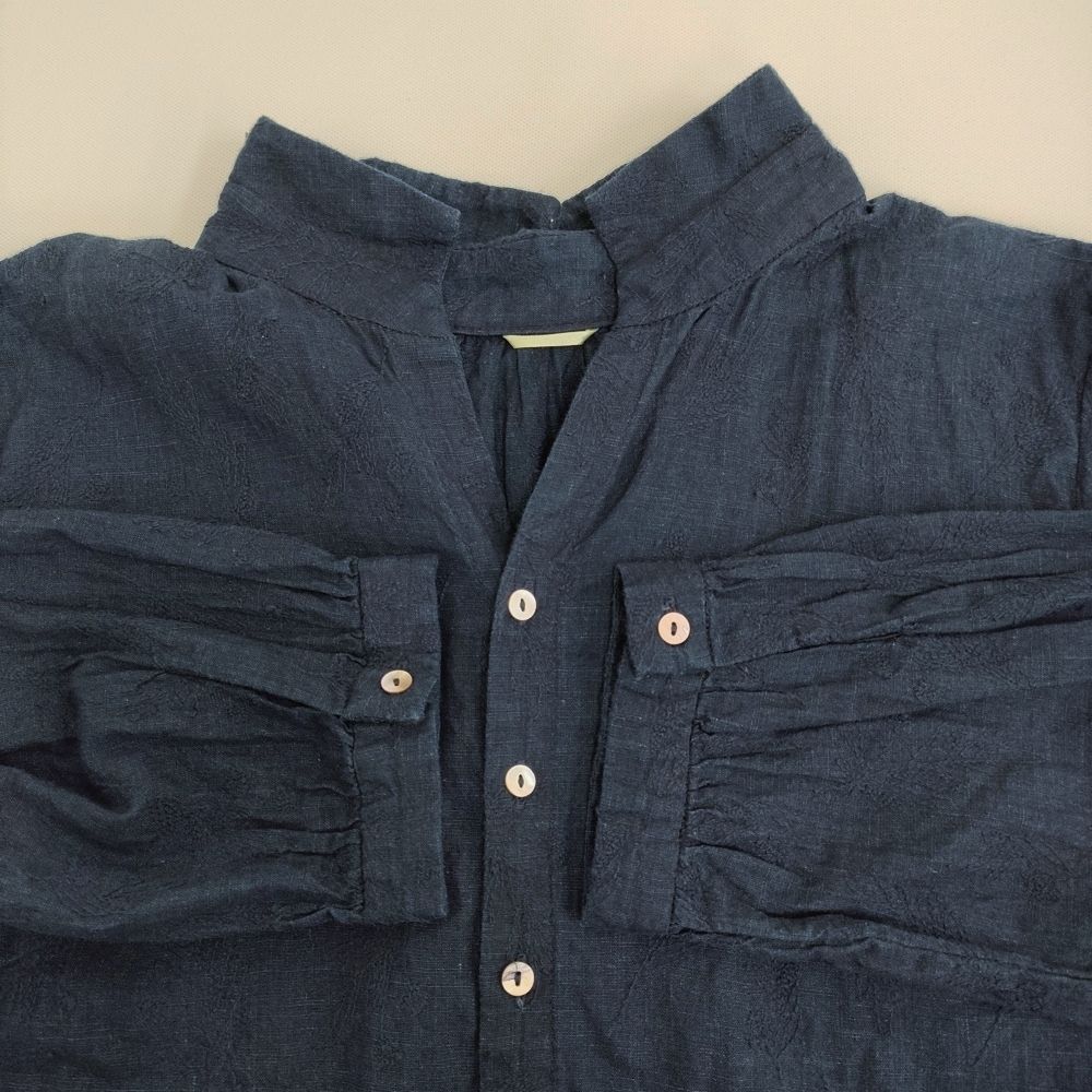 Pal'las Palace 一位柄刺繍シャツ インディゴ サイズ2 ブラウス シャツ