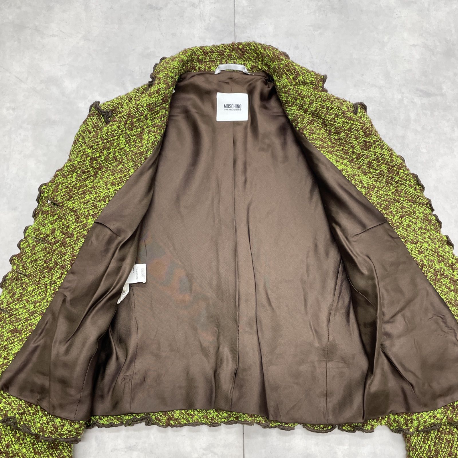 MOSCHINO モスキーノ セットアップ フリル ツイード モヘヤ ショップ