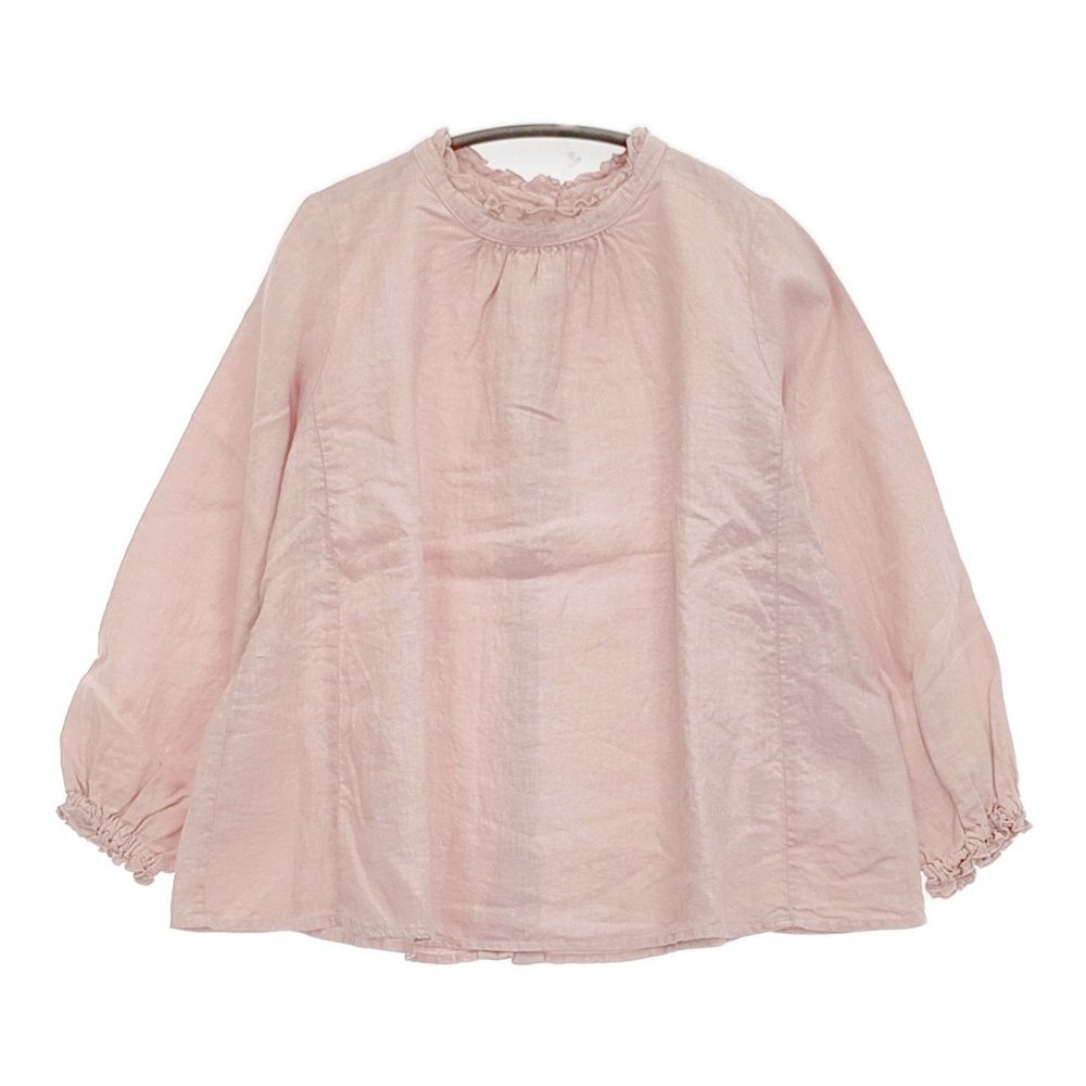 nest Robe バラ染めリネンスタンドフリルブラウス 定価19800円 01231