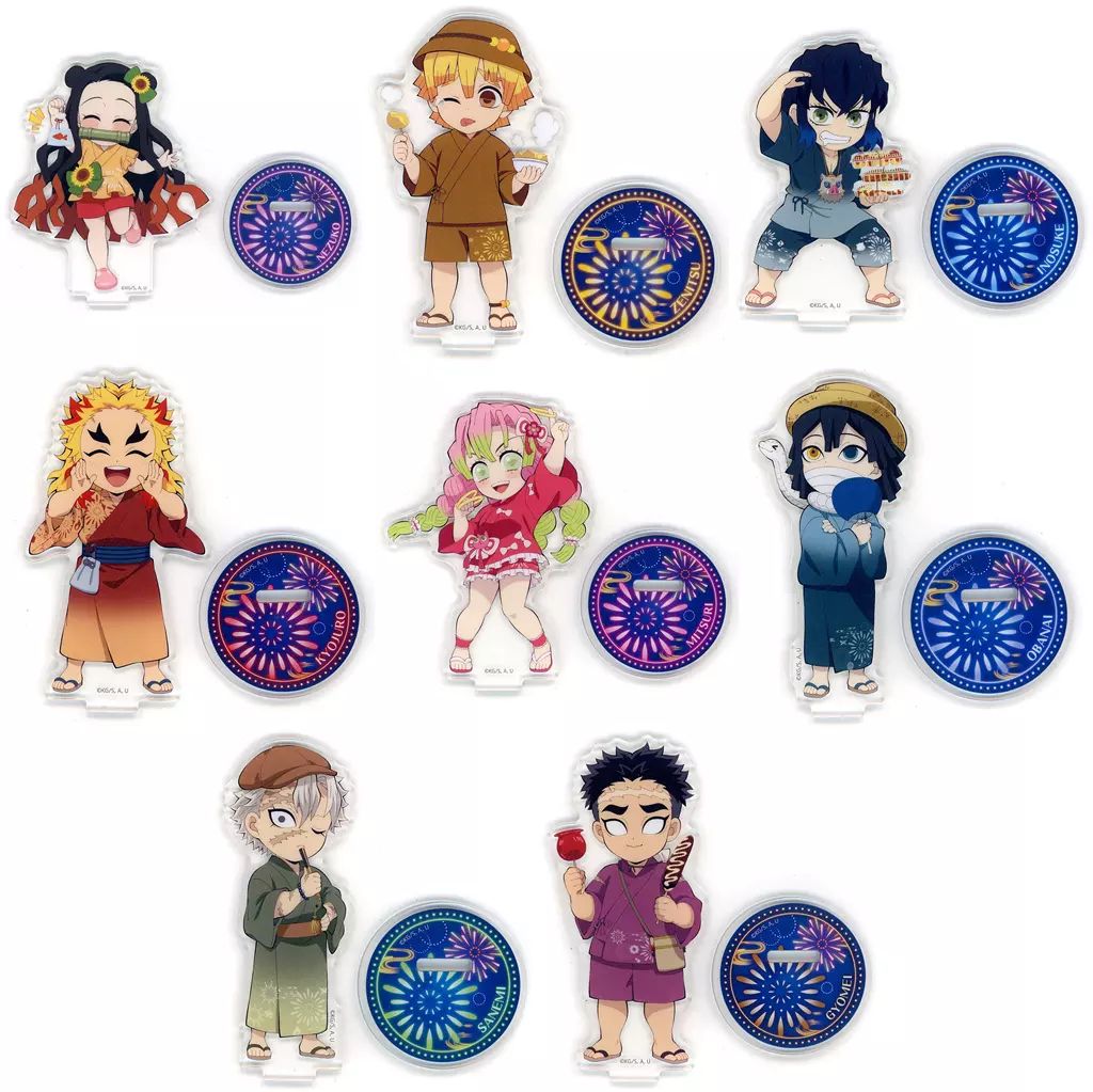 アクリルスタンド アクリルパネル 全8種セット 鬼滅の刃 花火大会2025 in ufotable Cafe×マチ アソビCAFE×ufotable DINING 前期 ランダムアクリルスタンド