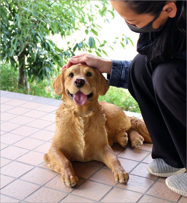 犬 置物 ゴールデンレトリバー 屋外 玄関 リアル 大型 大きい オブジェ