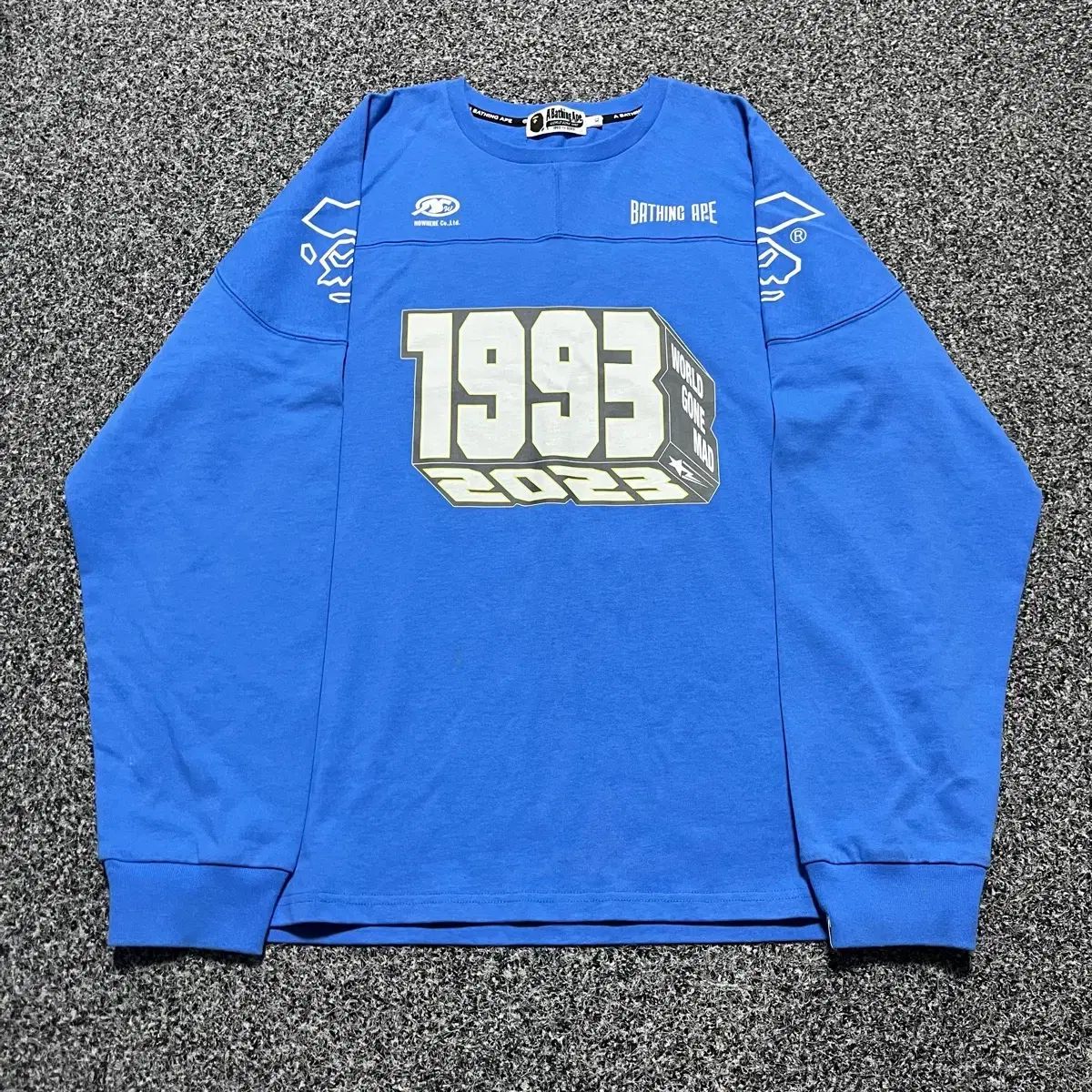 BAPE アベイシングエイプ 1993 2025 ブルー 長袖Tシャツ