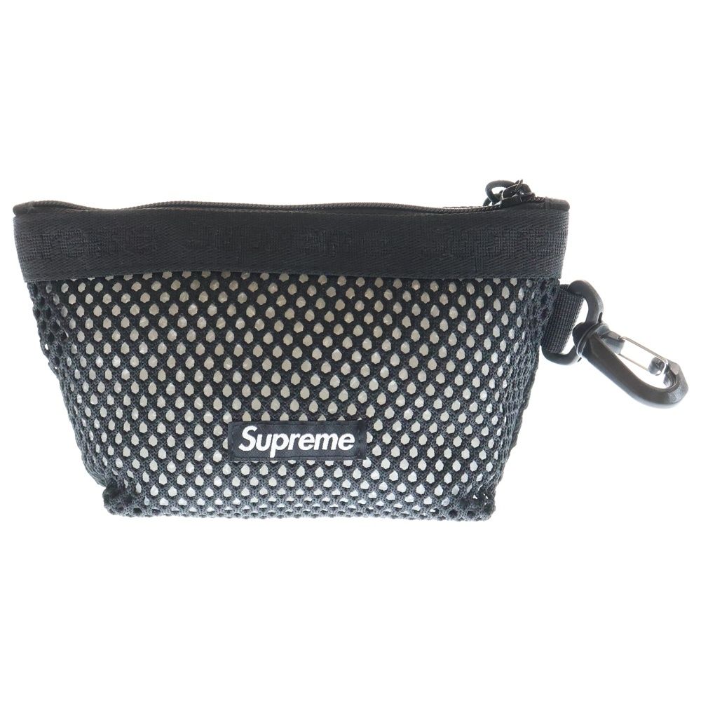 SUPREME シュプリーム 25 SS Mesh Mini Pouch スモールボックスロゴ メッシュ ミニ ポーチ ブラック