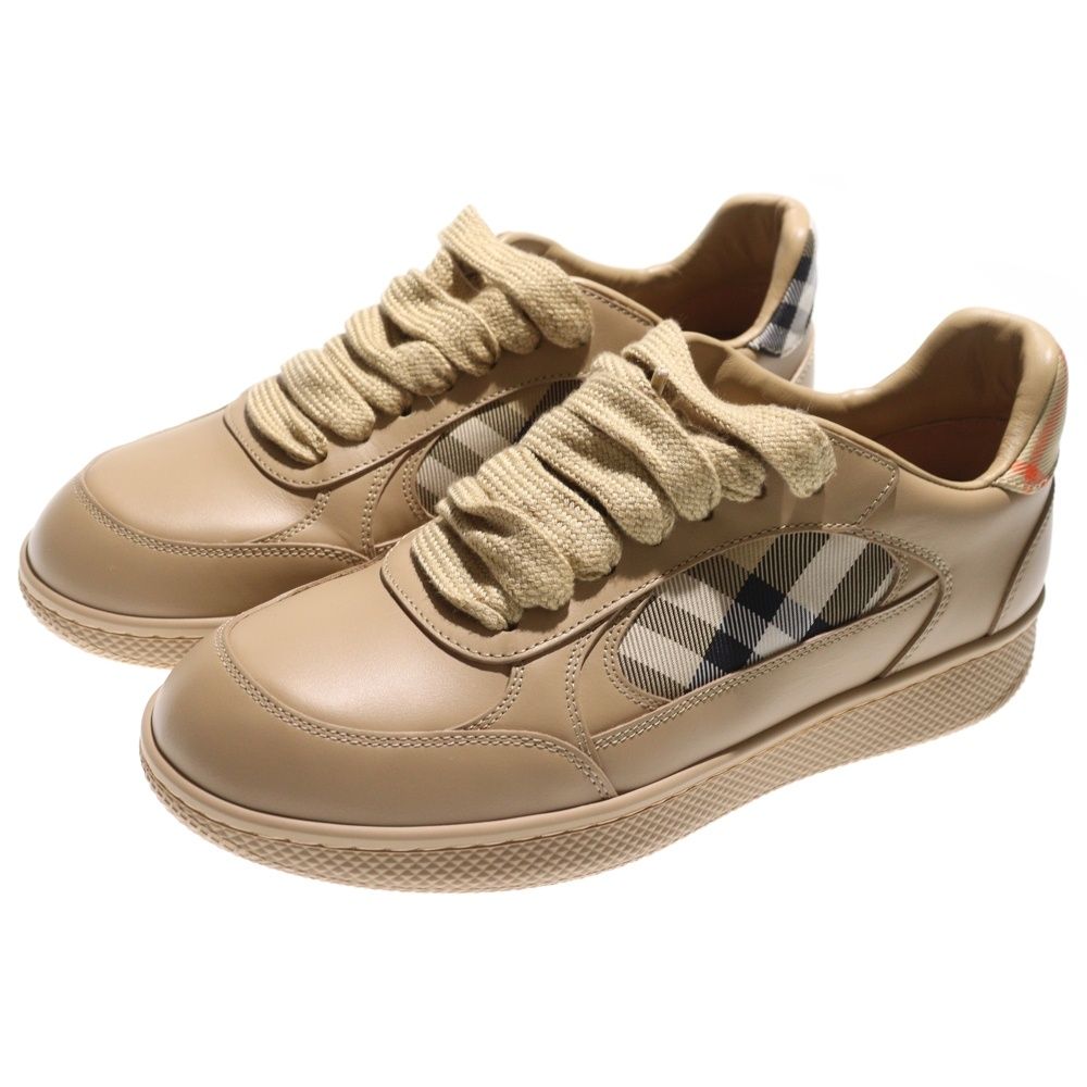 Burberry ローカットスニーカー ベージュ/黒/赤 BURBERRY (バーバリー) レザー&チェック テラスローカットスニーカー
