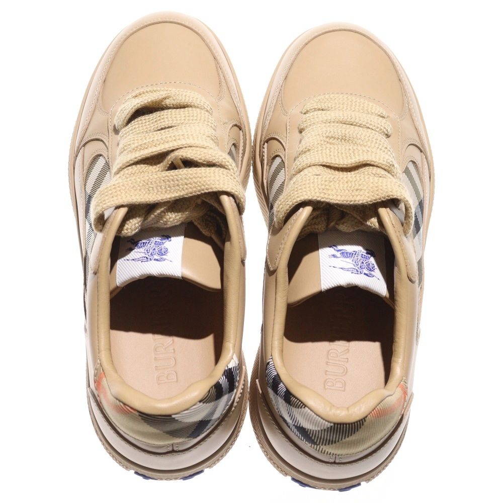 BURBERRY (バーバリー) レザー&チェック テラスローカットスニーカー