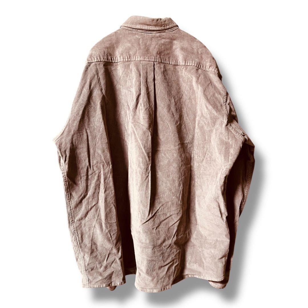 RHC RON HERMAN アールエイチシー ロンハーマン ポケット付き ストレッチ 長袖 コーデュロイシャツ BDシャツ ボタンダウンシャツ 羽織り トップス メンズ サイズM ライトブラウン 秋 36 No.K 948