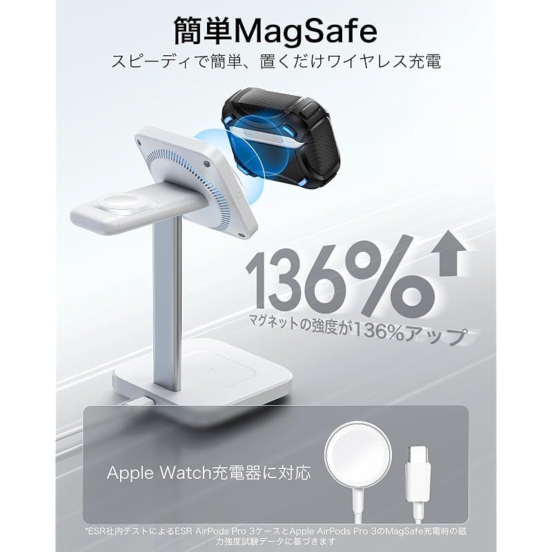 防犯・セーフティ ESR AirPods Pro3 ケース（2025）MagSafe充電 USB-C