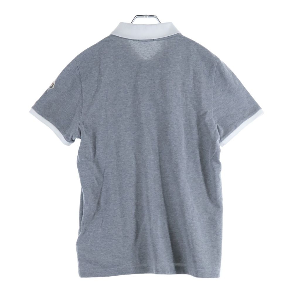 MONCLER モンクレール 17 SS ワッペンロゴ コットン 半袖ポロシャツ グレー ホワイト 84556