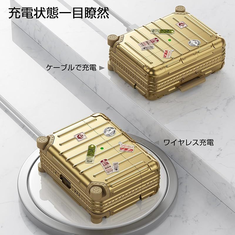 V-MORO AirPods Pro 3ケース 2025用 Airpods Pro第3世代ケー ス エアーポッツプロ3 カバー 磁気ロック式 TPU+PC保護ケース キャリーケ ース 分離式 おしゃれ カラビナ付き LEDライトが可視化 ワイヤレス充電対応 1