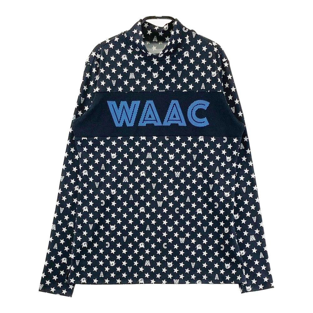 サイズ：3 WAAC ワック ハイネック 長袖Tシャツ 星総柄 ブラック系