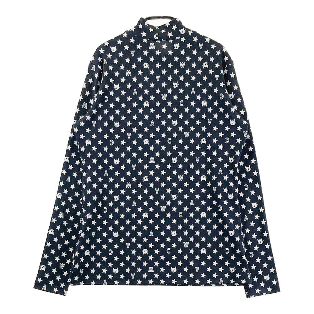 サイズ：3 WAAC ワック ハイネック 長袖Tシャツ 星総柄 ブラック系