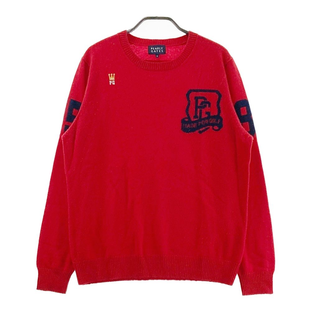 PEARLY GATES カシミヤセーター レッド　サイズ5　 L相当 サイズ：5 PEARLY GATES パーリーゲイツ カシミヤ ニットセーター