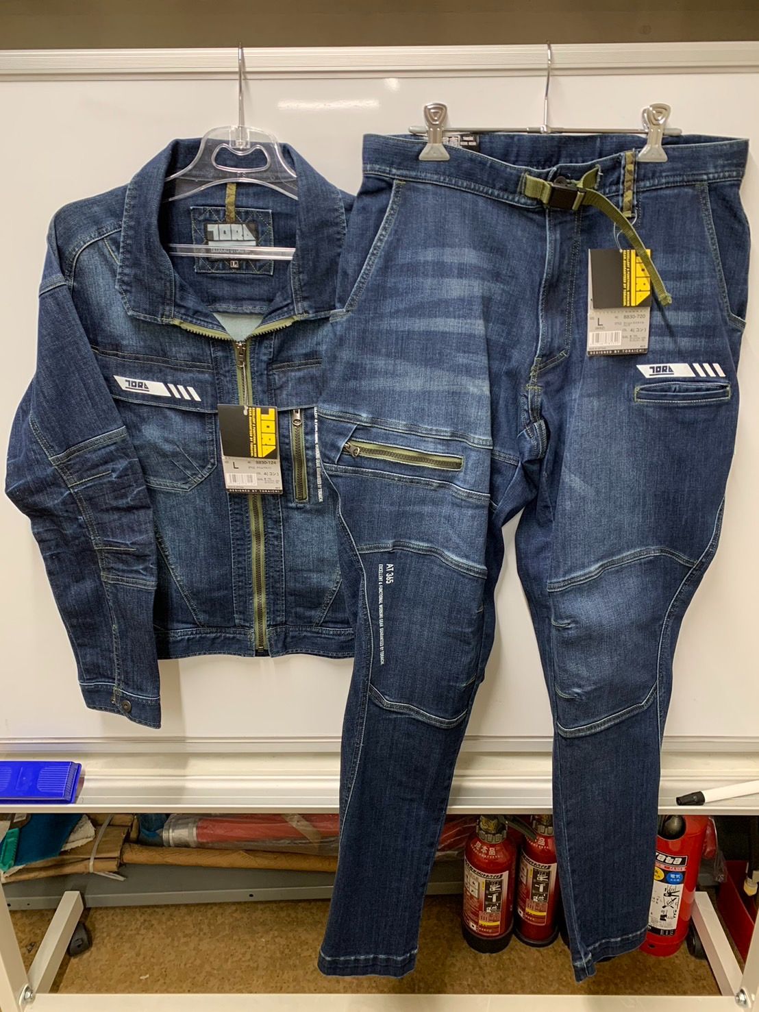 寅壱 8830 124 720 4 コン Lサイズ 上下セット 作業服 デニムブルゾン デニムトラスタイルパンツ
