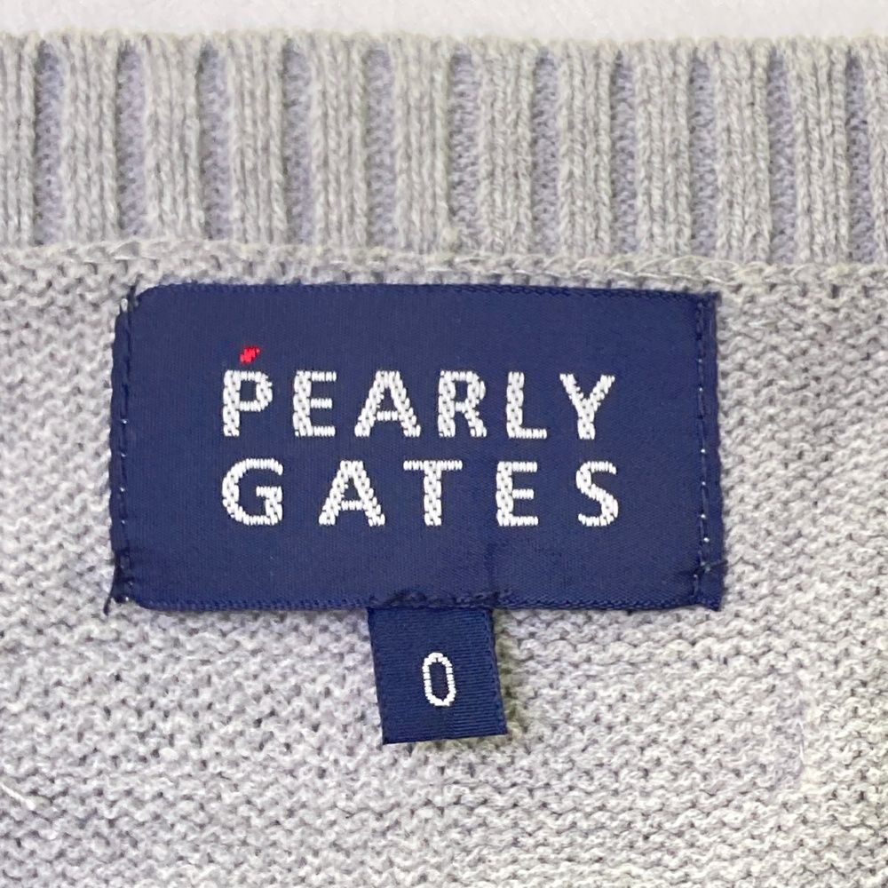 サイズ：0 PEARLY GATES パーリーゲイツ ニットベスト ワッペン グレー