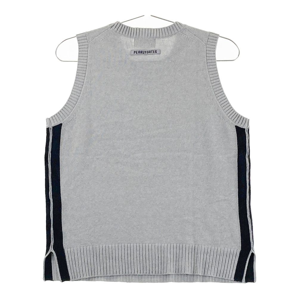 サイズ：0 PEARLY GATES パーリーゲイツ ニットベスト ワッペン グレー