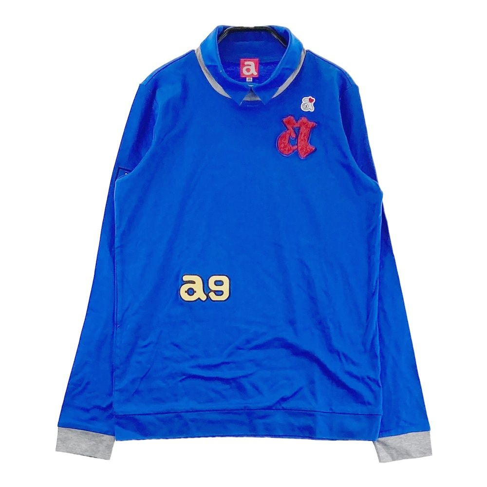 サイズ：36 ARCHIVIO アルチビオ 襟付 長袖Tシャツ ワッペン ブルー系