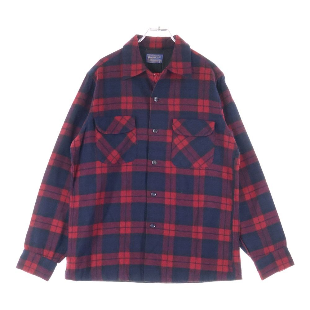 ペンドルトン 50 S VINTAGE WOOL L CHECK SHIRT ヴィンテージ ウール 長袖シャツ レッド ネイビー