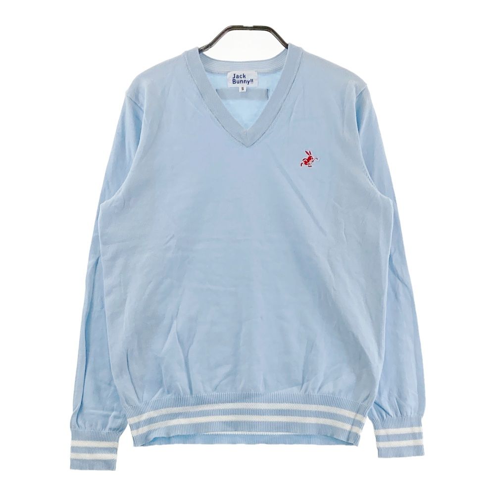 【美品】ジャックバニー　Vネックニット5  L相当 サイズ：5 JACK BUNNY ジャックバニー Vネック ニットセーター ブルー