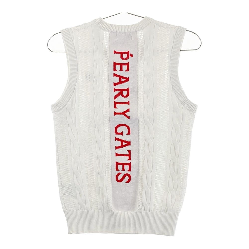 サイズ：0 PEARLY GATES パーリーゲイツ  ニットベスト  ホワイト系 [240101572257] ゴルフウェア レディース ストスト サイズ：0 PEARLY GATES パーリーゲイツ ニットベスト ホワイト系