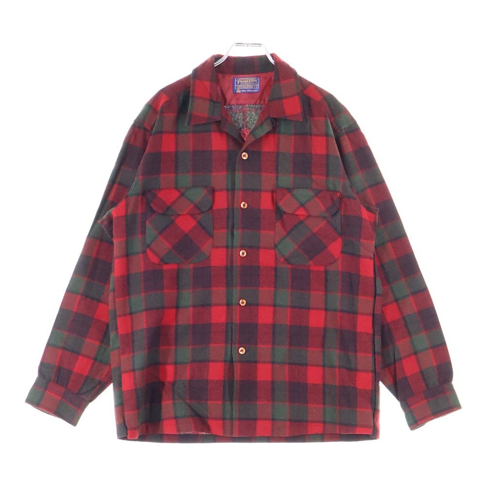 ペンドルトン 60 S VINTAGE WOOL L CHECK SHIRT ヴィンテージ ウール 長袖シャツ レッド ブラック