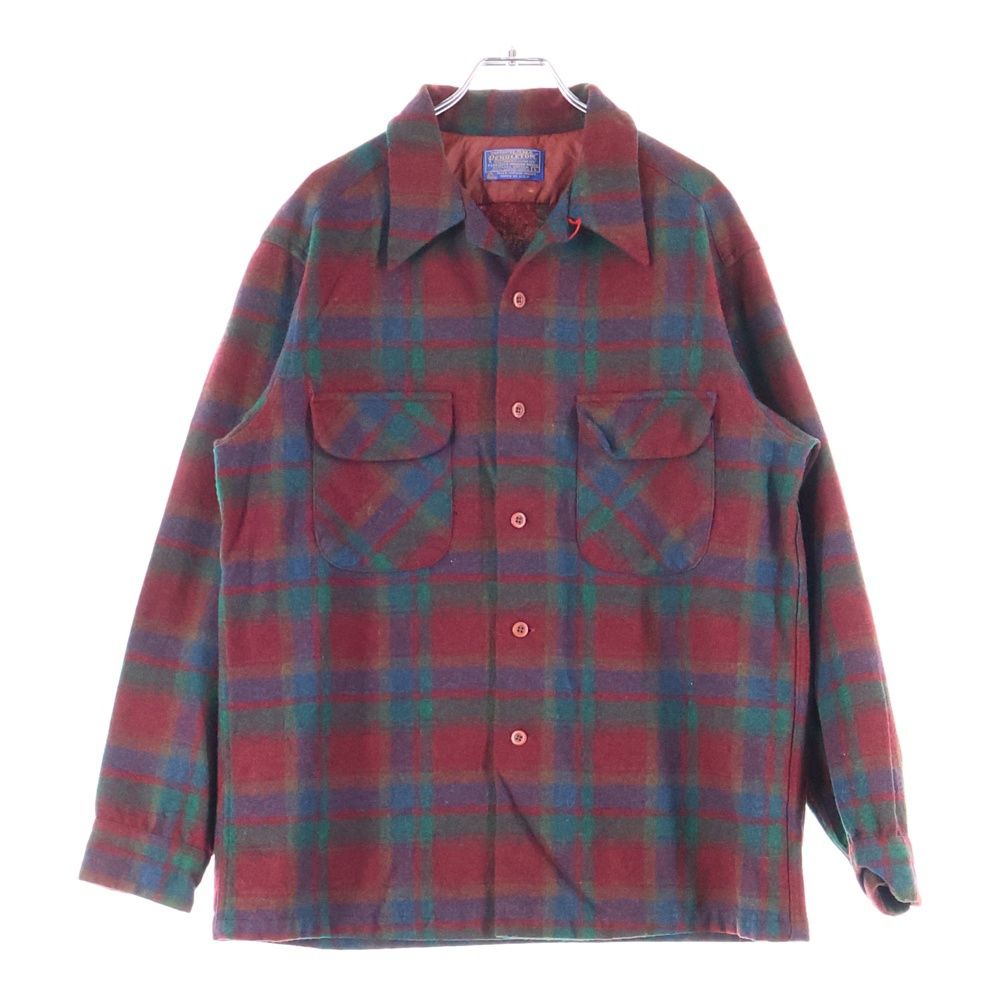 ペンドルトン 70 S VINTAGE WOOL L CHECK SHIRT ヴィンテージ ウール 長袖シャツ レッド グリーン ブラウン